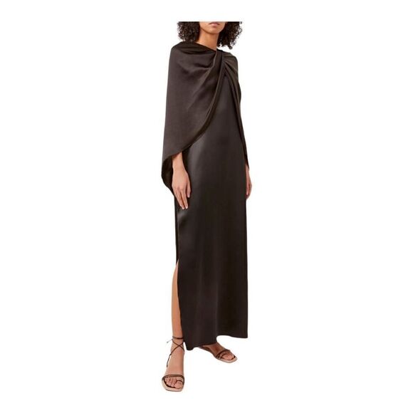 Marina Moscone Dresses & Skirts - Marina Moscone Drape Twist Front Cape Effect Satin Dress Size 10
